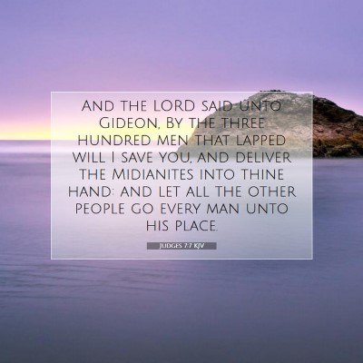 Picture 07 - Judges 7:7 KJV - And the LORD said unto Gideon, By the three - Bible Verse Picture