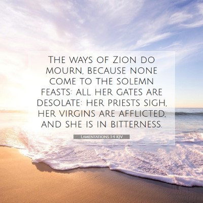 Picture 07 - Lamentations 1:4 KJV - The ways of Zion do mourn, because none come to - Bible Verse Picture