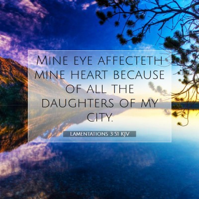 Picture 07 - Lamentations 3:51 KJV - Mine eye affecteth mine heart because of all the - Bible Verse Picture