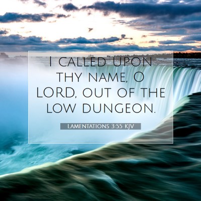 Picture 07 - Lamentations 3:55 KJV - I called upon thy name, O LORD, out of the low - Bible Verse Picture