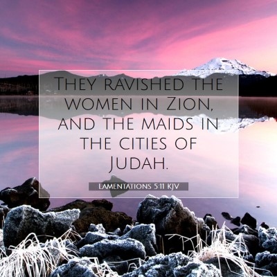 Picture 07 - Lamentations 5:11 KJV - They ravished the women in Zion, and the maids in - Bible Verse Picture