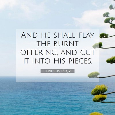 Picture 07 - Leviticus 1:6 KJV - And he shall flay the burnt offering, and cut it - Bible Verse Picture