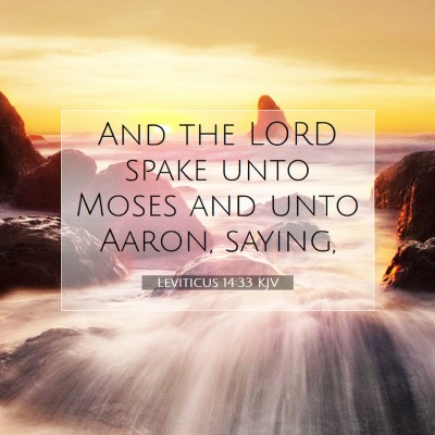 Picture 07 - Leviticus 14:33 KJV - And the LORD spake unto Moses and unto Aaron, - Bible Verse Picture