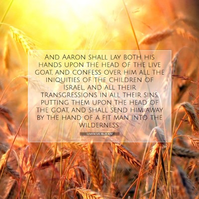 Picture 07 - Leviticus 16:21 KJV - And Aaron shall lay both his hands upon the head - Bible Verse Picture