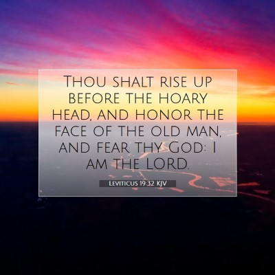 Picture 07 - Leviticus 19:32 KJV - Thou shalt rise up before the hoary head, and - Bible Verse Picture