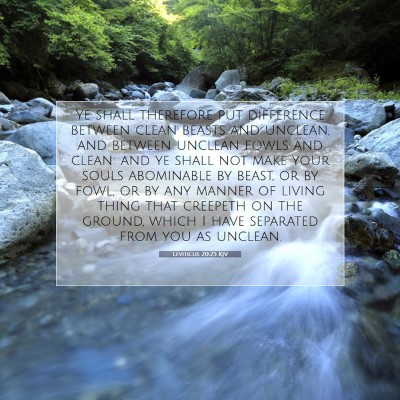 Picture 07 - Leviticus 20:25 KJV - Ye shall therefore put difference between clean - Bible Verse Picture