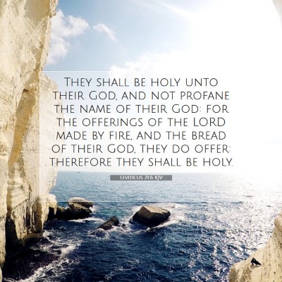 Picture 07 - Leviticus 21:6 KJV - They shall be holy unto their God, and not - Bible Verse Picture