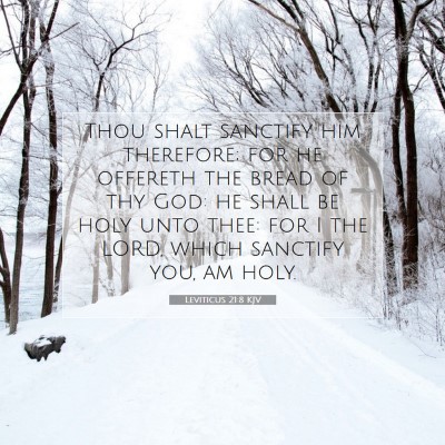 Picture 07 - Leviticus 21:8 KJV - Thou shalt sanctify him therefore; for he - Bible Verse Picture