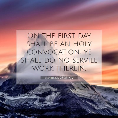 Picture 07 - Leviticus 23:35 KJV - On the first day shall be an holy convocation: ye - Bible Verse Picture