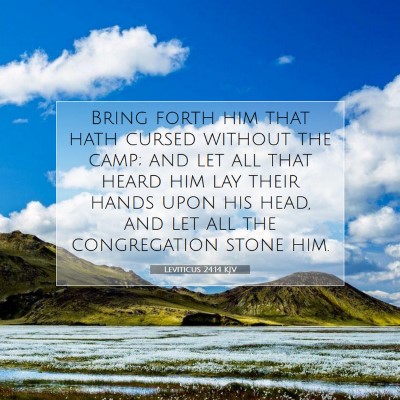 Picture 07 - Leviticus 24:14 KJV - Bring forth him that hath cursed without the - Bible Verse Picture