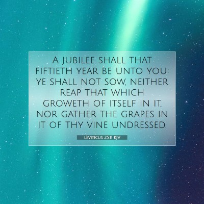 Picture 07 - Leviticus 25:11 KJV - A jubilee shall that fiftieth year be unto you: - Bible Verse Picture