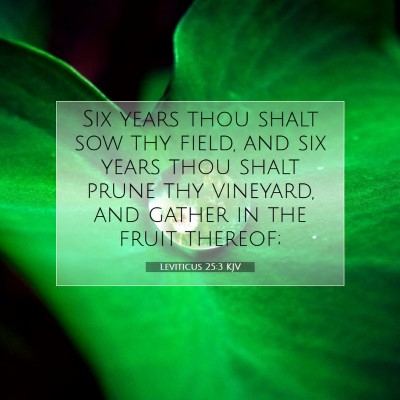 Picture 07 - Leviticus 25:3 KJV - Six years thou shalt sow thy field, and six years - Bible Verse Picture