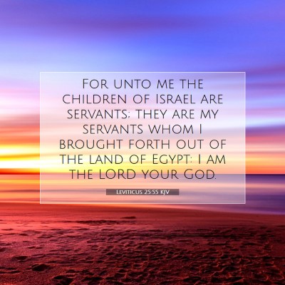 Picture 07 - Leviticus 25:55 KJV - For unto me the children of Israel are servants; - Bible Verse Picture