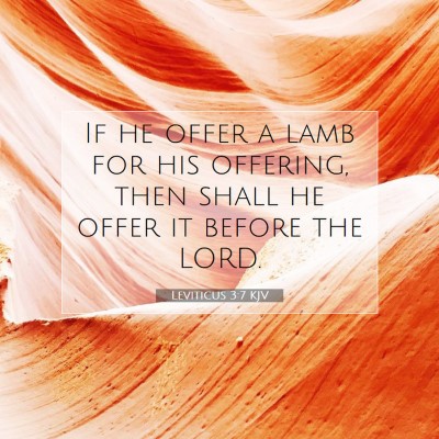 Picture 07 - Leviticus 3:7 KJV - If he offer a lamb for his offering, then shall - Bible Verse Picture