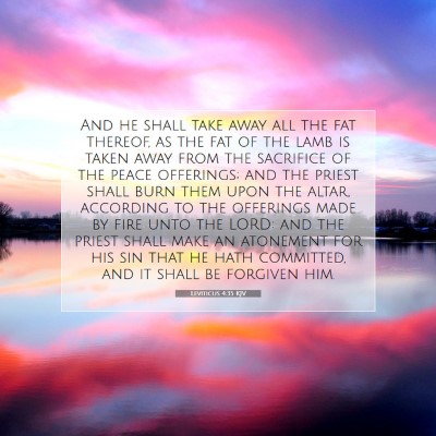 Picture 07 - Leviticus 4:35 KJV - And he shall take away all the fat thereof, as - Bible Verse Picture