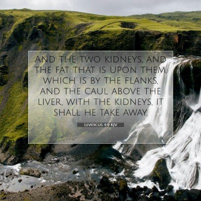 Picture 07 - Leviticus 4:9 KJV - And the two kidneys, and the fat that is upon - Bible Verse Picture
