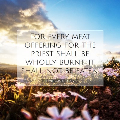 Picture 07 - Leviticus 6:23 KJV - For every meat offering for the priest shall be - Bible Verse Picture