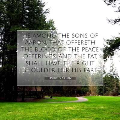 Picture 07 - Leviticus 7:33 KJV - He among the sons of Aaron, that offereth the - Bible Verse Picture