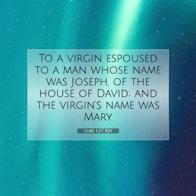 Picture 07 - Luke 1:27 KJV - To a virgin espoused to a man whose name was - Bible Verse Picture