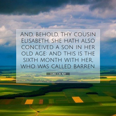 Picture 07 - Luke 1:36 KJV - And, behold, thy cousin Elisabeth, she hath also - Bible Verse Picture