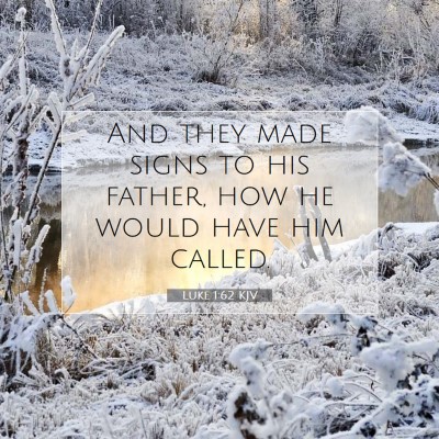 Picture 07 - Luke 1:62 KJV - And they made signs to his father, how he would - Bible Verse Picture