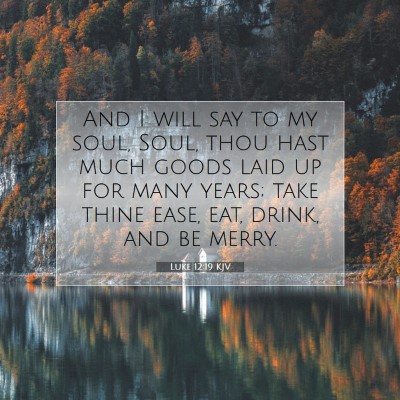 Picture 07 - Luke 12:19 KJV - And I will say to my soul, Soul, thou hast much - Bible Verse Picture