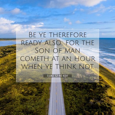 Picture 07 - Luke 12:40 KJV - Be ye therefore ready also: for the Son of man - Bible Verse Picture