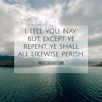 Picture 07 - Luke 13:3 KJV - I tell you, Nay: but, except ye repent, ye shall - Bible Verse Picture