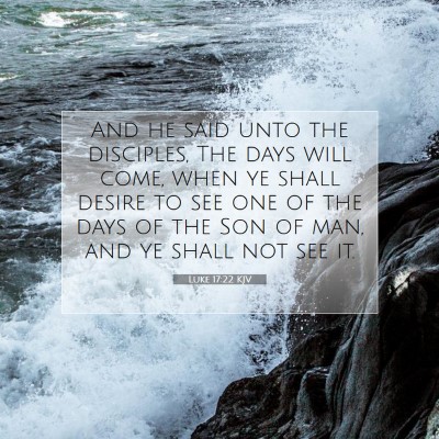 Picture 07 - Luke 17:22 KJV - And he said unto the disciples, The days will - Bible Verse Picture