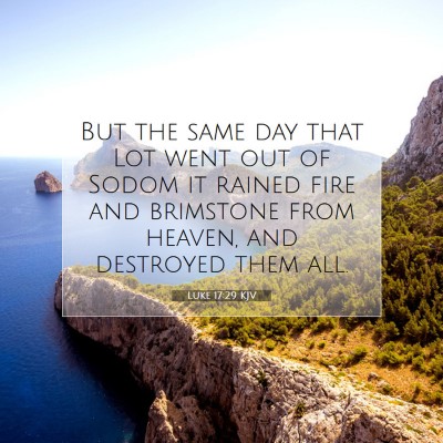 Picture 07 - Luke 17:29 KJV - But the same day that Lot went out of Sodom it - Bible Verse Picture