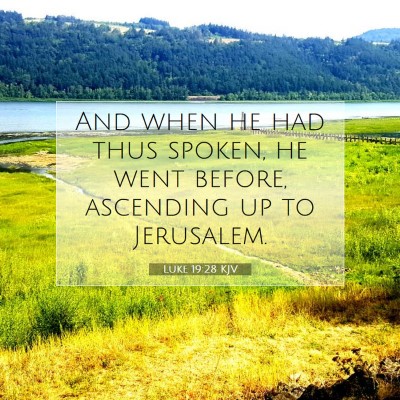 Picture 07 - Luke 19:28 KJV - And when he had thus spoken, he went before, - Bible Verse Picture