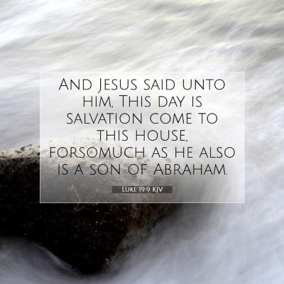 Picture 07 - Luke 19:9 KJV - And Jesus said unto him, This day is salvation - Bible Verse Picture