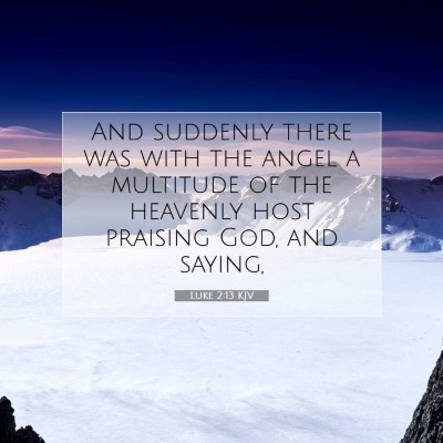 Picture 07 - Luke 2:13 KJV - And suddenly there was with the angel a multitude - Bible Verse Picture