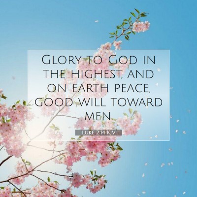 Picture 07 - Luke 2:14 KJV - Glory to God in the highest, and on earth peace, - Bible Verse Picture