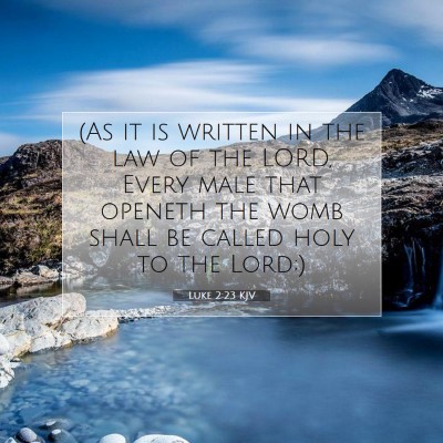 Picture 07 - Luke 2:23 KJV - (As it is written in the law of the LORD, Every - Bible Verse Picture