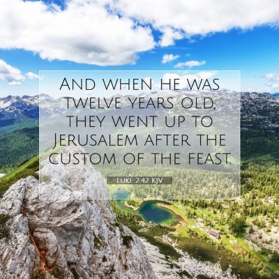 Picture 07 - Luke 2:42 KJV - And when he was twelve years old, they went up to - Bible Verse Picture
