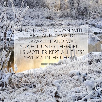 Picture 07 - Luke 2:51 KJV - And he went down with them, and came to Nazareth, - Bible Verse Picture