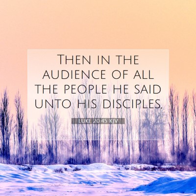 Picture 07 - Luke 20:45 KJV - Then in the audience of all the people he said - Bible Verse Picture
