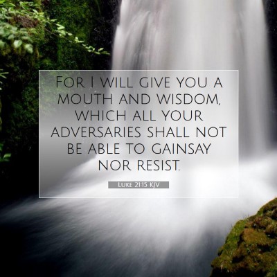 Picture 07 - Luke 21:15 KJV - For I will give you a mouth and wisdom, which all - Bible Verse Picture