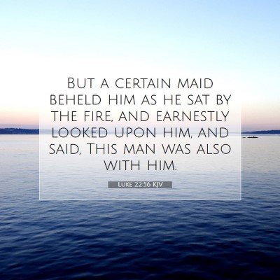 Picture 07 - Luke 22:56 KJV - But a certain maid beheld him as he sat by the - Bible Verse Picture