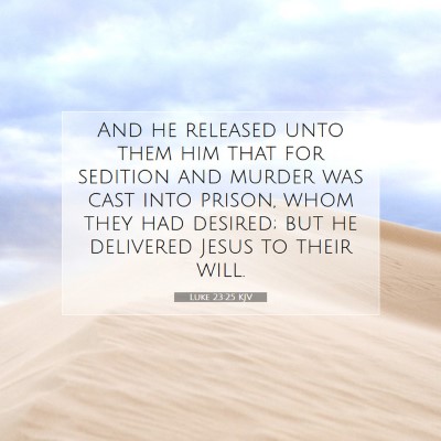Picture 07 - Luke 23:25 KJV - And he released unto them him that for sedition - Bible Verse Picture