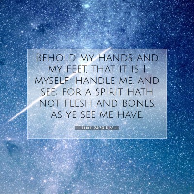 Picture 07 - Luke 24:39 KJV - Behold my hands and my feet, that it is I myself: - Bible Verse Picture