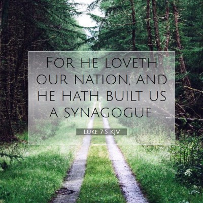 Picture 07 - Luke 7:5 KJV - For he loveth our nation, and he hath built us a - Bible Verse Picture