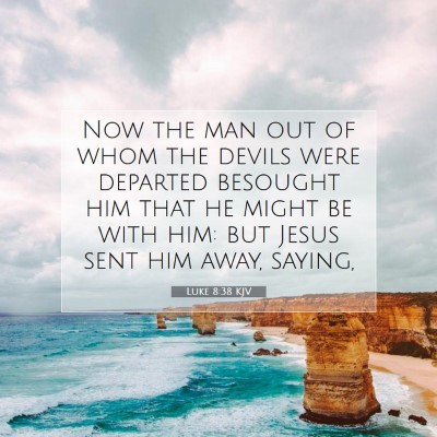 Picture 07 - Luke 8:38 KJV - Now the man out of whom the devils were departed - Bible Verse Picture