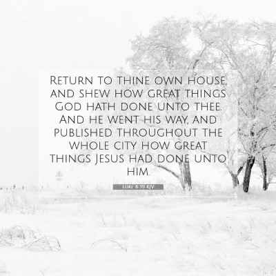 Picture 07 - Luke 8:39 KJV - Return to thine own house, and shew how great - Bible Verse Picture