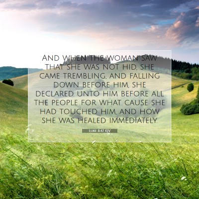Picture 07 - Luke 8:47 KJV - And when the woman saw that she was not hid, she - Bible Verse Picture