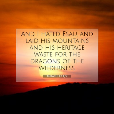 Picture 07 - Malachi 1:3 KJV - And I hated Esau, and laid his mountains and his - Bible Verse Picture