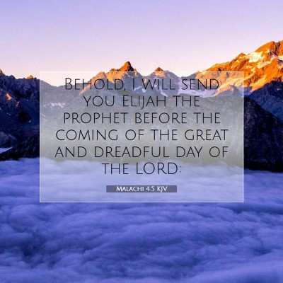 Picture 07 - Malachi 4:5 KJV - Behold, I will send you Elijah the prophet before - Bible Verse Picture