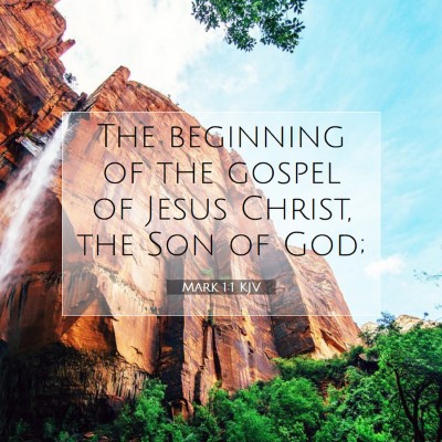 Picture 07 - Mark 1:1 KJV - The beginning of the gospel of Jesus Christ, the - Bible Verse Picture