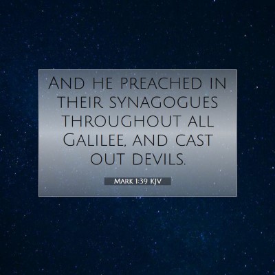Picture 07 - Mark 1:39 KJV - And he preached in their synagogues throughout - Bible Verse Picture